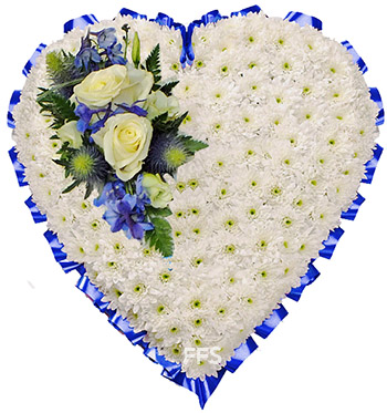 White and Blue Heart Wreath