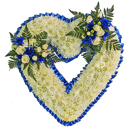 Floral Heart in Blue & White