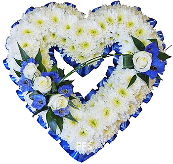 Blue and White Floral Heart