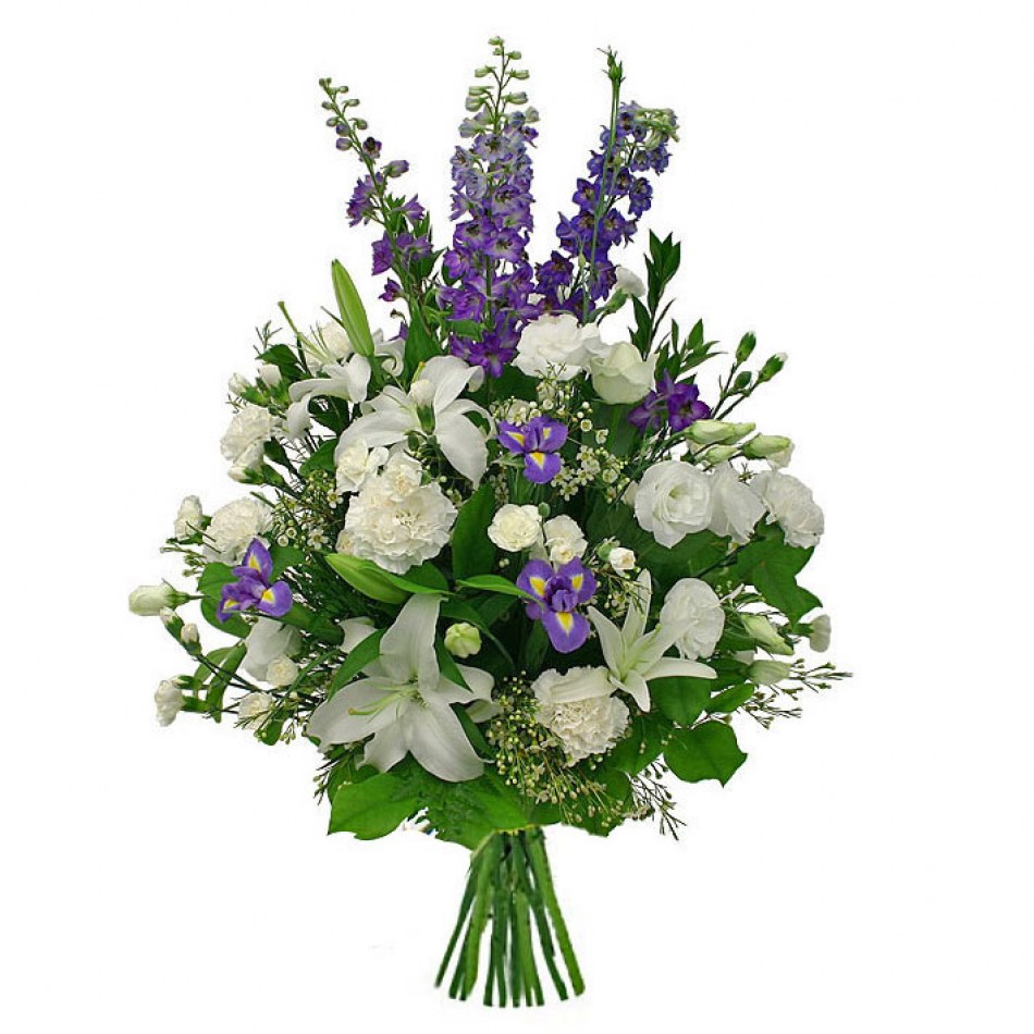 White Blue Sheaf The Funeral Flower Shop