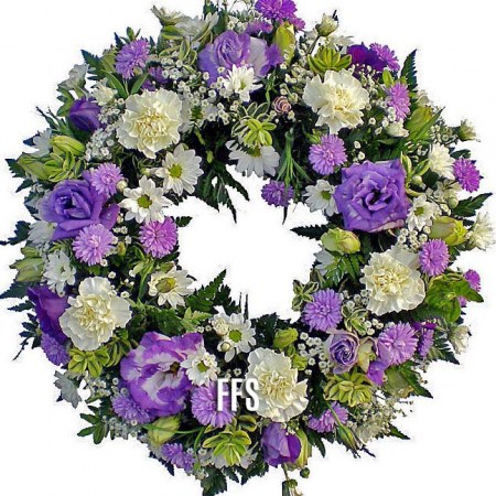 Wreath in White and Lilacs
