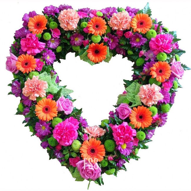 Bright Hot Pink Heart Wreath