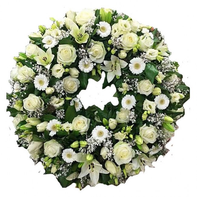 Tribute Wreath in White Tones