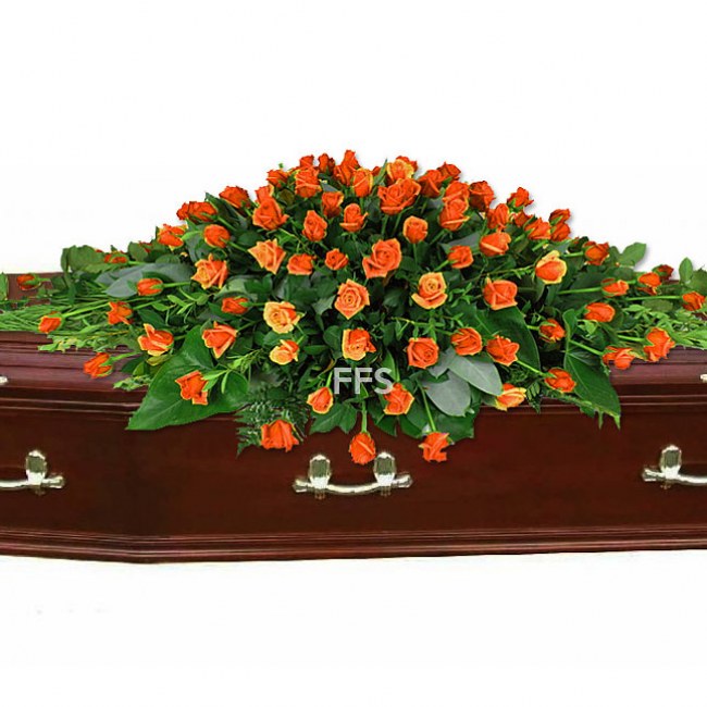 Orange Roses Casket