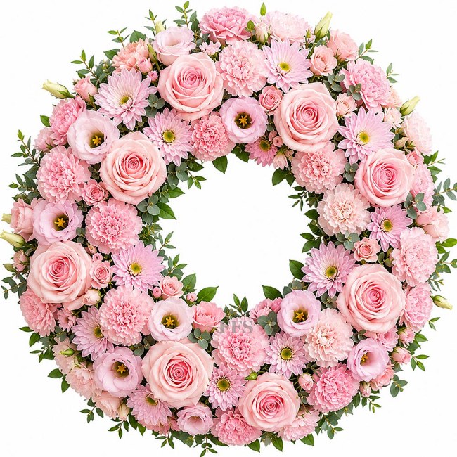 Funeral Wreath in Pink Tones