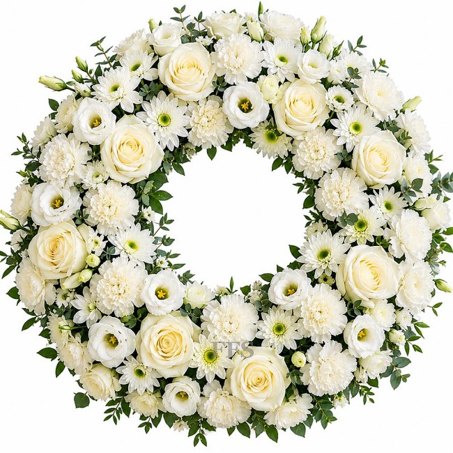 Funeral Wreath in White