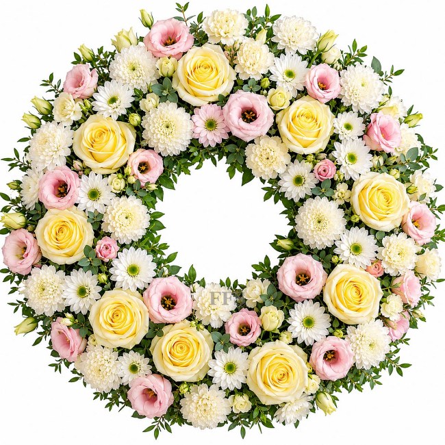 Funeral Wreath in Pastel Tones