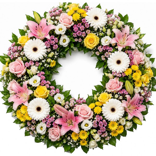 Vibrant Floral Wreath for a Lady