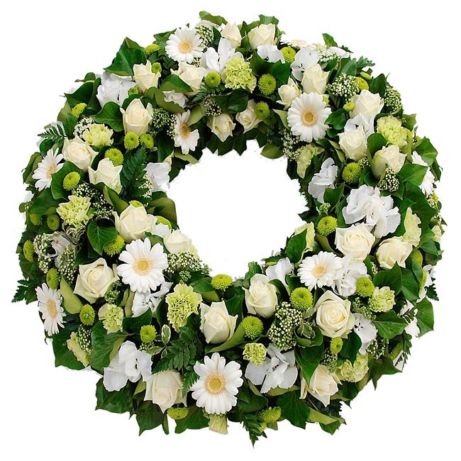 Wreath in White and Lime Tones