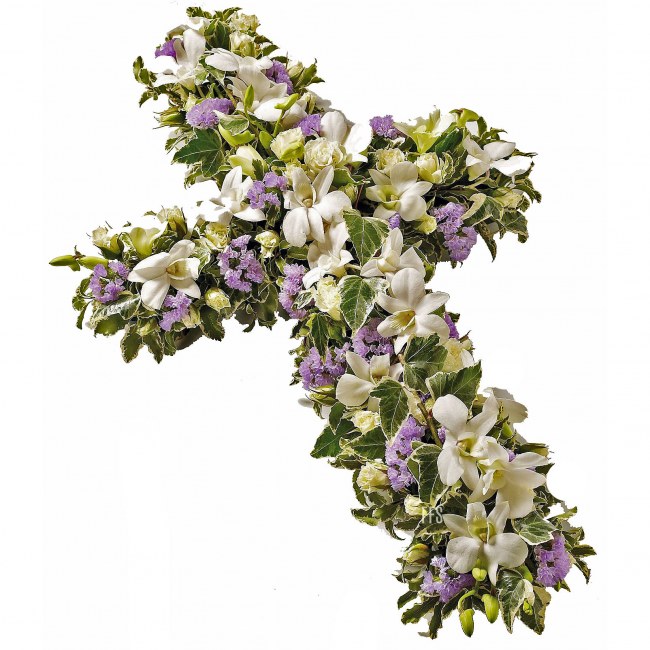 Orchid Cross Wreath