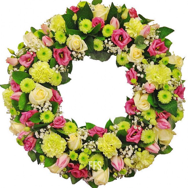 Pastel and Lemon Floral Wreath