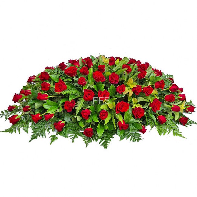 Premium Red Roses Casket
