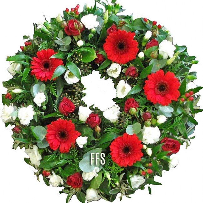 White & Red Wreath