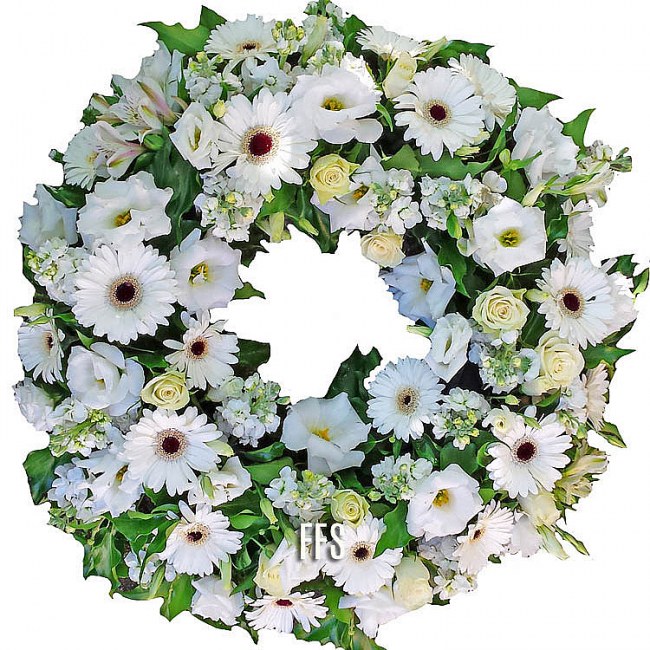 White Funeral Wreath