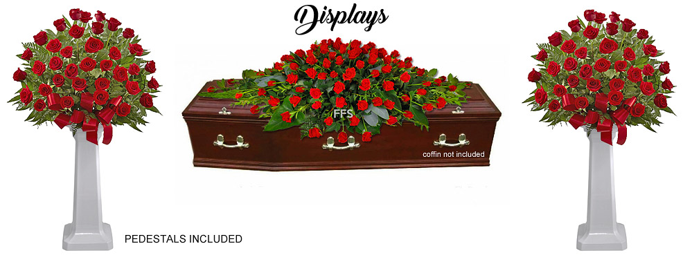 Red Roses Funeral Display